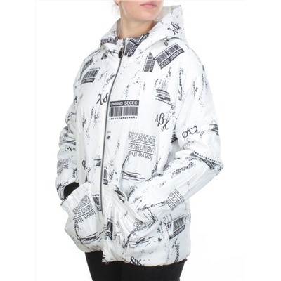 ZW-2183-1C WHITE Куртка демисезонная женская BLACK LEOPARD (100 гр.синтепона)