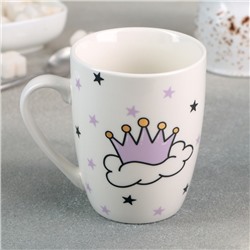Кружка Доляна «Принцесса», 350 мл, фарфор, белая