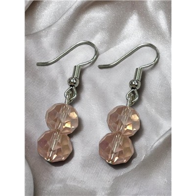 Комплект бижутерии "Хрустальная россыпь" , цвет пудровый