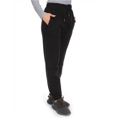 J-02 BLACK Брюки спортивные женские (85% хлопок, 15% полиэстер)