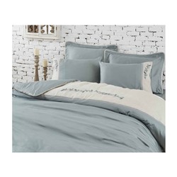 2 сп. Евро Комплект Постельного Белья Cotton Saten Hira Yeşil XL - EcoCotton