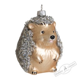 Ежик серебристый (стекло) 7,5х7х10 см