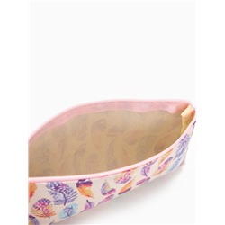 Косметичка-пенал на молнии, маленькая, с рисунком, бежевая/разноцветная