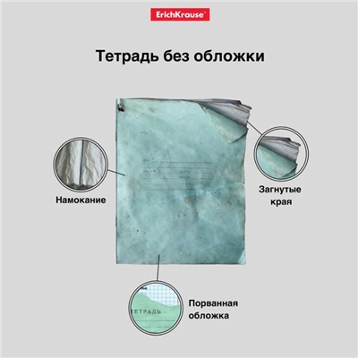 Набор обложек ПП 10 штук, 212 х 347 мм, 50 мкм, ErichKrause Fizzy Clear, для тетрадей и дневников, фиксированная, с тиснением