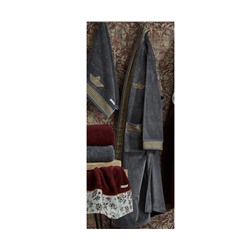 Подарочный Набор Халат + Полотенце + Тапочки (XXL) Aysima Antrasit Bay Bornoz Seti - XXlarge-EcoCotton