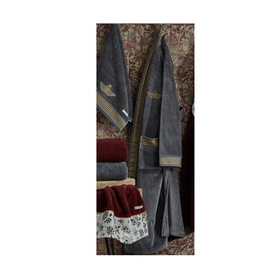 Подарочный Набор Халат + Полотенце + Тапочки (XL) Aysima Antrasit Bay Bornoz Seti - Xlarge-EcoCotton