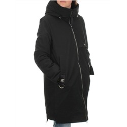 BM22839 BLACK Пальто демисезонное женское (100 гр. синтепон)