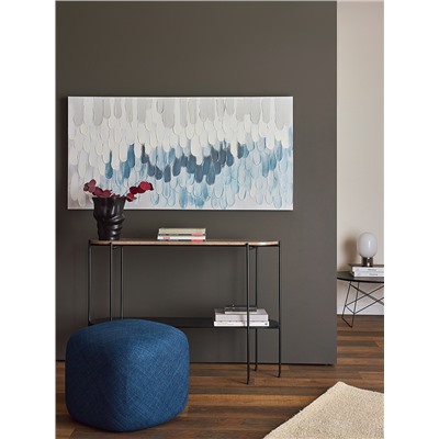 Панно декоративное с ручной росписью By Feel, 140х70 см, серо-голубое