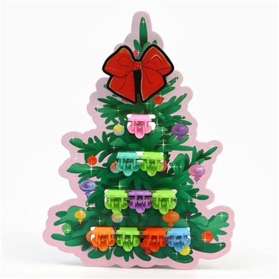 Подарочный набор новогодний для девочки «Праздник»: заколка и крабики для волос