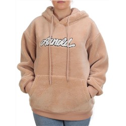 108 BEIGE Худи женское Тедди на флисе