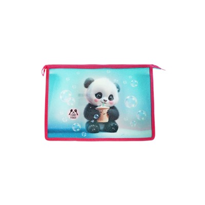 Папка для тетрадей А4, 330x230x100 мм, deVENTE "Yummy Panda", молния сверху, пластиковая, для девочки