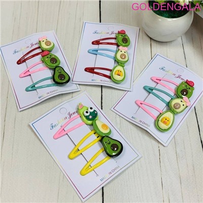 Набор детских зажимов АВОКАДО для волос "Тик-так" 3 шт микс ТК5