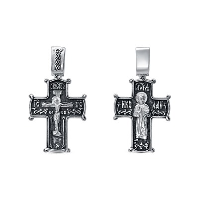 Крест (свт. Николай) из серебра литье частичное чернение