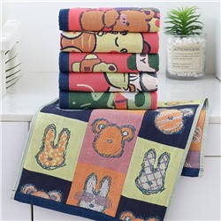 Gauze cartoon children's sweat towel, wholesale