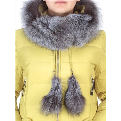 91577 YELLOW Пальто зимнее женское (200 гр. холлофайбера)