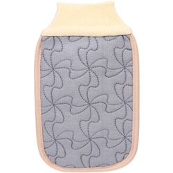 Мочалка - варежка для тела жёсткая "Premium - Lavita", цвет светло - серый, 14*24см (ZIP пакет)