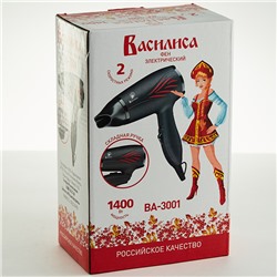 Фен 1400 Вт ВАСИЛИСА ВА-3001 черный с красным