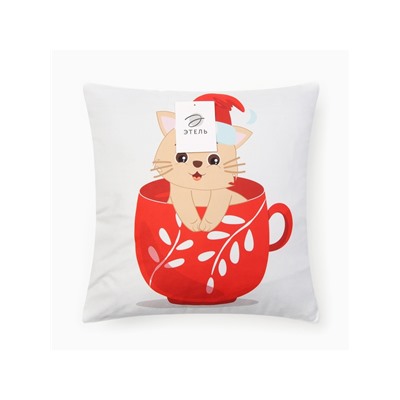 Наволочка декоративная новогодняя «Этель. Новогодняя чашка» 40×40 см