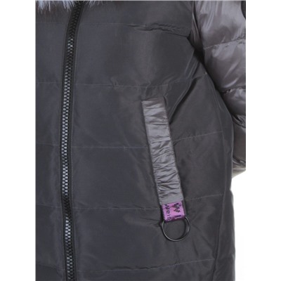 8186 DK. GRAY Пальто женское с натуральным мехом Jarius