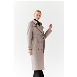 Пальто женское демисезонное 25797 (коричневый/ёлочка)