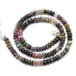 Бусы из Турмалина рондель граненый 7*4мм, 49см, 38г