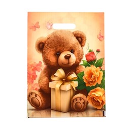 Пакет «Плюшевый мишка», полиэтиленовый с вырубной ручкой, 30×40 см, 50 мкм