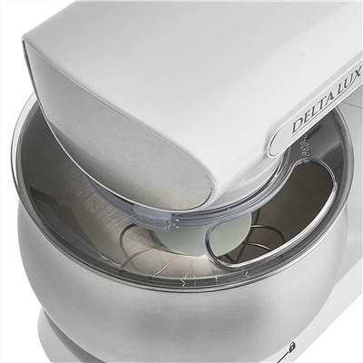 Миксер 1800 Вт с чашей 5 л планетарный многофункциональный DELTA LUX DE-7902P белый