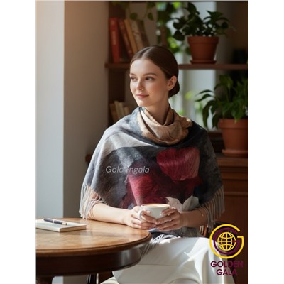 Платок теплый кашемировый с 3D принтом Арт 2591П/05