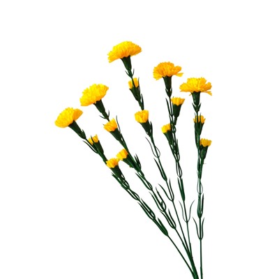 Цветы искусственные «Гвоздика кустовая», h=60 см, жёлтые