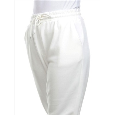 M031 WHITE Брюки спортивные женские на флисе (100% хлопок) 7986