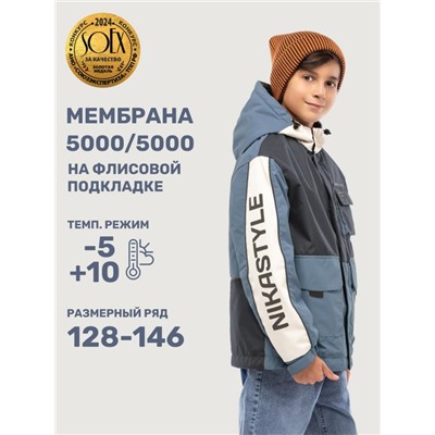 Куртка утеплённая для мальчика NIKASTYLE 4м4525 Графит джинс Nikastyle
