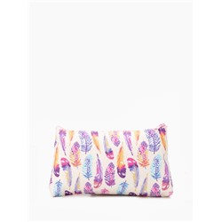 Косметичка-пенал на молнии, маленькая, с рисунком, бежевая/разноцветная