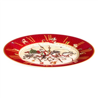 ТАРЕЛКА ОБЕДЕННАЯ LEFARD "ЧАСЫ" 20,5 СМ КРАСНАЯ (КОР=18ШТ.)