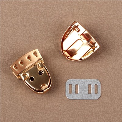 Застёжка для сумки, 3×2 см, цвет золотой