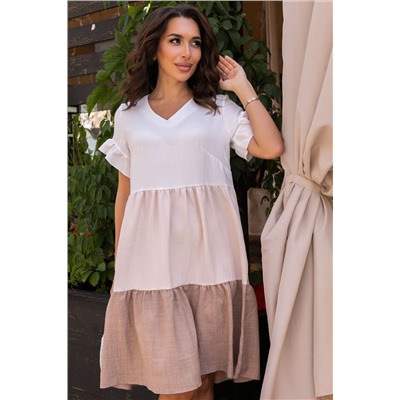 Платье Летний поцелуй (бежевое) П12821-12М