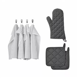 Кухонный набор, RINNIG Tea Towels, Oven Glove & Pot Holder Set, произв. IKEA