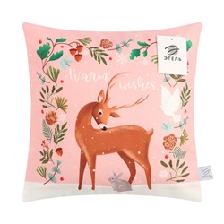 Чехол на подушку Этель "Warm wishes", 40*40 см, 100 п/э, велюр