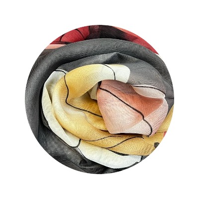 Шарф шифоновый с цветочным рисунком 3D Арт М52/13