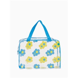 Косметичка - сумка на молнии для бассейна, с ручками, с цветочным принтом, прозрачная