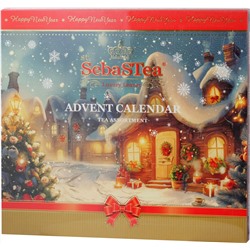SebaSTea. Новый год. Advent Calendar. Домики карт.упаковка, 24 пак. (Уцененная)