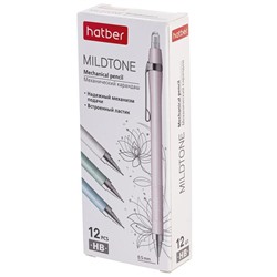 Карандаш авто 0,5мм Mildtone с ластиком ассорти Хатбер MP_060844/12/Китай Подробнее