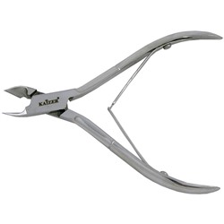 KAIZER Кусачки маникюрные, двухпружинные, ручная алмазная заточка, серебро (1200)