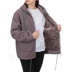 1003 GRAY Куртка плюшевая демисезонная (65% хлопок, 35% полиэстер) оверсайз 44-54