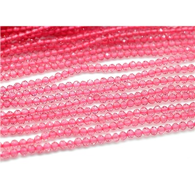 Бусины из шпинели шарик гр.2мм цв.розовый, 37см, 198 бусин