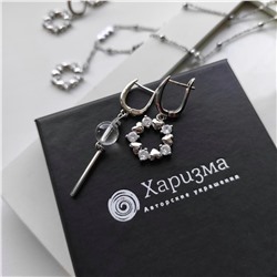 Серьги с горным хрусталём и прозрачным цирконом