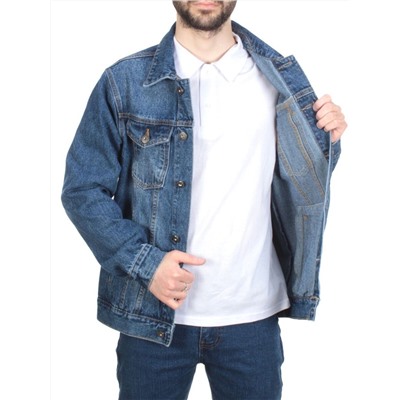 5925 BLUE Куртка джинсовая мужская JEANS FASHION (80% хлопок, 15% полиамид, 5% спандекс)
