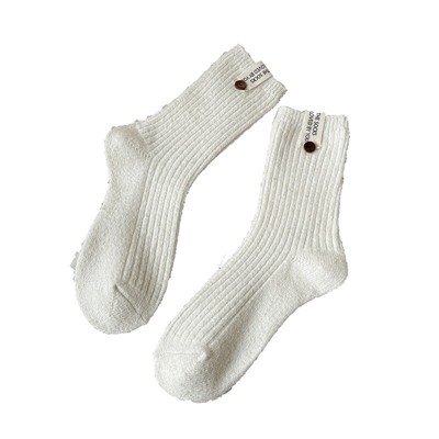 Colored warm Japanese demi-season woolen knee socks, mid-length