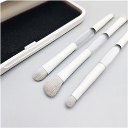Nail Art Набор кистей для макияжа в футляре с зеркалом, 3 шт., белый