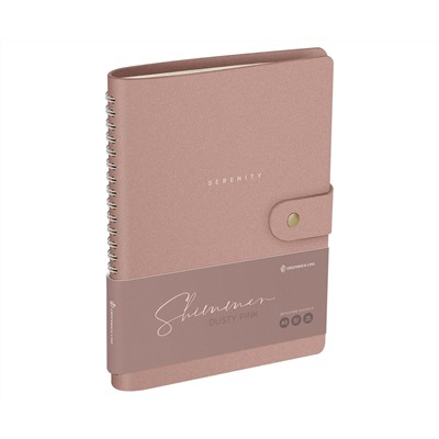 Записная книжка А5 96л. ЛАЙТ, кожзам, скрытый гребень, Greenwich Line "Shimmer. Dusty pink", блок в линию