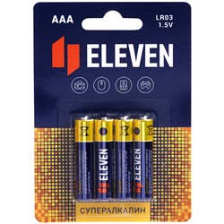 Батарейка Eleven SUPER AAA (LR03) алкалиновая, BC4